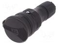 Connector: AC supply; female; socket; 2P+PE; 250VAC; 16A; for cable PLASTROL GN-54/BK-BK