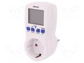 Programmable time switch; Range: 1min÷7days; 230VAC; IP20; Schuko ORNO OR-PRE-409-SCHUKO