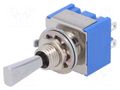 Switch: toggle; Pos: 3; DP3T; (ON)-OFF-(ON); 6A/125VAC; MS-500; 1kV MIYAMA MS500J-F