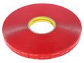 Tape: fixing; W: 19mm; L: 33m; Thk: 1mm; acrylic; transparent; UL-746C 3M 3M-4910-19-33