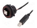 Cable; USB Buccaneer; USB B socket-front,USB B plug; 0.5m; IP68 BULGIN PX0844/B/0M50/B