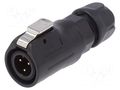 Connector: circular; plug; size 12; 02; male; PIN: 3; 125V; Quicklock LUTRONIC 0250-03
