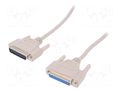 Cable; D-Sub 25pin socket,D-Sub 25pin plug; 5m; beige; Core: Cu DIGITUS AK-610201-050-E