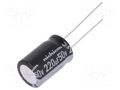 Capacitor: electrolytic; THT; 220uF; 50VDC; Ø12.5x20mm; Pitch: 5mm NICHICON UKL1H221MHD