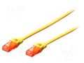 Patch cord; RJ45 plug,both sides; U/UTP; 5e; stranded; CCA; PVC DIGITUS DK-1512-005/Y