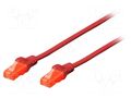 Patch cord; RJ45 plug,both sides; U/UTP; 5e; stranded; CCA; PVC DIGITUS DK-1512-005/R