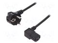 Cable; CEE 7/7 (E/F) plug angled,IEC C13 female angled right DIGITUS AK-440102-018-S