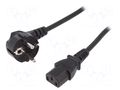 Cable; CEE 7/7 (E/F) plug angled,IEC C13 female; 5m; black; 10A DIGITUS AK-440100-050-S