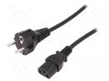Cable; CEE 7/7 (E/F) plug,IEC C13 female; 1.2m; black; 10A; 250V DIGITUS AK-440110-012-S