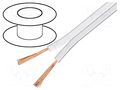 Wire: loudspeaker cable; 2x0.75mm2; stranded; OFC; white GOOBAY SC-CU2X0.75-WH100