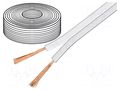 Wire: loudspeaker cable; 2x0.5mm2; stranded; OFC; white GOOBAY SC-CU2X0.50-WH025