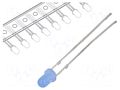LED; blue; 3mm; 500mcd; 40°; Front: convex; 2.9÷3.6VDC; No.of term: 2 OPTOSUPPLY OSB5YU3144A-T-HI