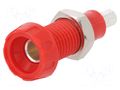 Connector: 4mm banana; socket; 10A; 250VAC; 28.5mm; red; soldered DELTRON 563-0500