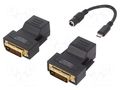 DVI extender; DVI-D (24+1) plug,RJ45 socket; 1920x1200px; 70m DIGITUS DS-54101