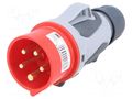Connector: AC supply 3-phase; plug; male; 16A; 400VAC; GRIP; IP44 PCE 0153-6TT