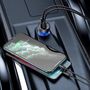 Baseus USB / USB Type C car charger 65 W 5 A SCP Quick Charge 4.0+ Power Delivery 3.0 LCD screen + USB Type C - USB Type C cable gray (TZCCKX-0G), Baseus 6953156223196 6953156223196
