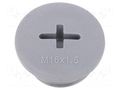 Stopper; M16; 1.5; polyamide; dark grey; Thread: metric; 7mm; 10pcs. ALPHA WIRE HPM16-SL080
