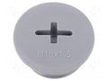 Stopper; M16; 1.5; polyamide; dark grey; Thread: metric; 7mm; 10pcs. ALPHA WIRE HPM16-SL080