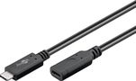 Kabelis ilgiklis USB C kištukas - USB C lizdas USB3.2 Gen2, Thunderbolt™ 3 , max 60W, iki 10Gbit/s 1m juodas Goobay 61038 4040849610387