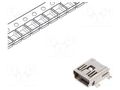 Connector: USB B mini; socket; on PCBs; SMT,THT; PIN: 5; horizontal AMPHENOL COMMUNICATIONS SOLUTIONS 10033526-N3212MLF/