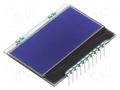 Display: LCD; alphanumeric; STN Negative; 16x4; blue; PIN: 10; 1x10 DISPLAY VISIONS EADOGS164B-A