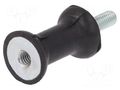 Vibration damper; M6; Ø: 20mm; rubber; L: 30mm; Thread len: 18mm ELESA+GANTER DVC2-434071