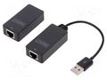 USB extender; USB 2.0; RJ45 socket x2,USB A socket,USB A plug DIGITUS DA-70141
