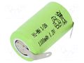 Re-battery: Ni-MH; 1/2A; 1.2V; 1100mAh; soldering lugs JJJ ACCU-1/2A110/JJJBL