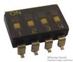 DIP SWITCH, 4POS, SPST, SLIDE, SMD KAE04TGGT.