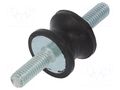 Vibration damper; M6; Ø: 20mm; rubber; L: 15mm; Thread len: 18mm ELESA+GANTER DVC1-433231