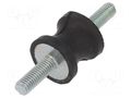 Vibration damper; M6; Ø: 20mm; rubber; L: 19mm; Thread len: 18mm ELESA+GANTER DVC1-433233