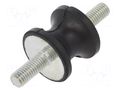Vibration damper; M8; Ø: 30mm; rubber; L: 25mm; Thread len: 20mm ELESA+GANTER DVC1-433461