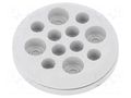 Multigate grommet; light grey; Holes no: 12; -40÷100°C; IP54 TRELLEBORG MGD12-IP54-RAL7035
