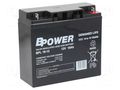Re-battery: acid-lead; 12V; 18Ah; AGM; maintenance-free; BPL BPOWER ACCU-BPL18-12/BP