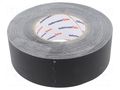 Tape: textile; W: 50mm; L: 50m; Thk: 0.31mm; black; 64N/cm; 10%; cotton HELLERMANNTYTON HTAPE-TEX-50X50BK