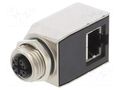Adapter; M12 female,RJ45 socket; X code-ProfiNET; PIN: 8; Cat: 6a AMPHENOL LTW RJS-12X08FF-RS7001