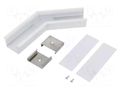 Connector 135°; white; aluminium; VARIO30-07 TOPMET TOP-V4820001