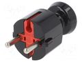 Connector: AC supply; male; plug; 2P; 250VAC; 16A; black; for cable TIMEX-ELEKTRO TX-WT-40K2/BK