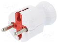 Connector: AC supply; male; plug; 2P; 250VAC; 16A; white; for cable TIMEX-ELEKTRO TX-WT-40K2/WH