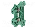 Splice terminal: rail; 2.5mm2; ways: 1; terminals: 2; green; wemid WEIDMÜLLER WDU2.5/GN