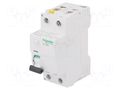 RCD breaker; Inom: 63A; Ires: 30mA; Poles: 2; 400VAC; IP20; 1÷25mm2 SCHNEIDER ELECTRIC A9Z21263