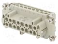 Connector: HDC; contact insert; female; HE; PIN: 16; 16A; 500V; 16+PE TE Connectivity T2040162201-000