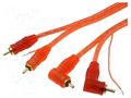 Cable; RCA plug x2,RCA plug x2 angled,control; 5m 4CARMEDIA RCA-HQ2.500/90