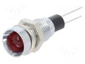Indicator: LED; recessed; red; Ø8mm; for PCB; brass; ØLED: 5mm MENTOR 2664.8021