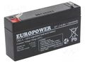 Re-battery: acid-lead; 6V; 1.2Ah; AGM; maintenance-free; EP EUROPOWER ACCU-EP1.2-6/EUR