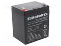 Re-battery: acid-lead; 12V; 5Ah; AGM; maintenance-free; EP EUROPOWER ACCU-EP5-12/EUR