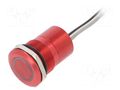 Switch: capacitive; Pos: 2; SPST-NC; 0.01A/12VDC; IP68; ON-OFF; red BULGIN BG-MC22LCRGR
