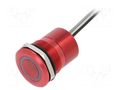 Switch: capacitive; Pos: 2; SPST-NC; 0.01A/12VDC; IP68; ON-(OFF) BULGIN BG-MC25MCRGR