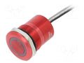 Switch: capacitive; Pos: 2; SPST-NO; 0.01A/12VDC; IP68; OFF-(ON) BULGIN BG-MC25MORRG