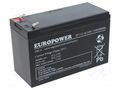 Re-battery: acid-lead; 12V; 7.2Ah; AGM; maintenance-free; EP EUROPOWER ACCU-EP7.2-12/EUR